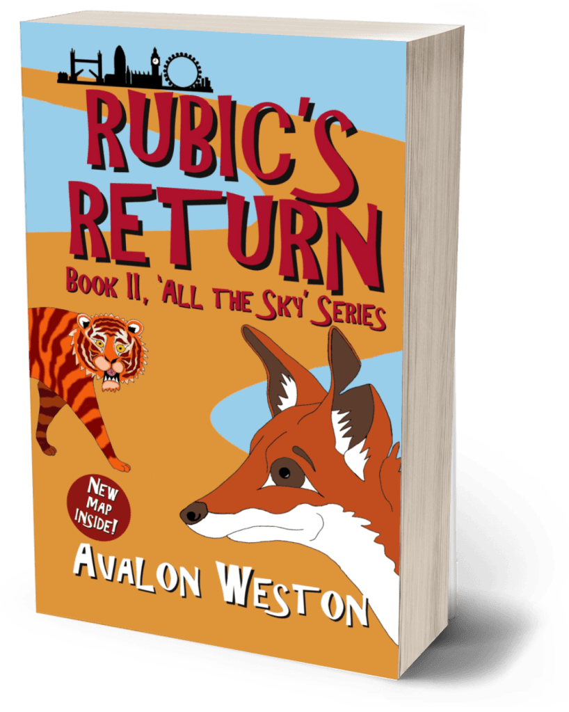 Cover of Rubic's Return, Book 2, All the Sky series, a trilogy about English foxes, perfect for readers aged 7 to 10