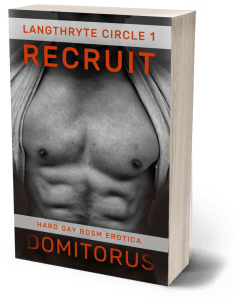 Cover of Recruit, Book 1 of The Langthryte Circle, showing a black and white male torso